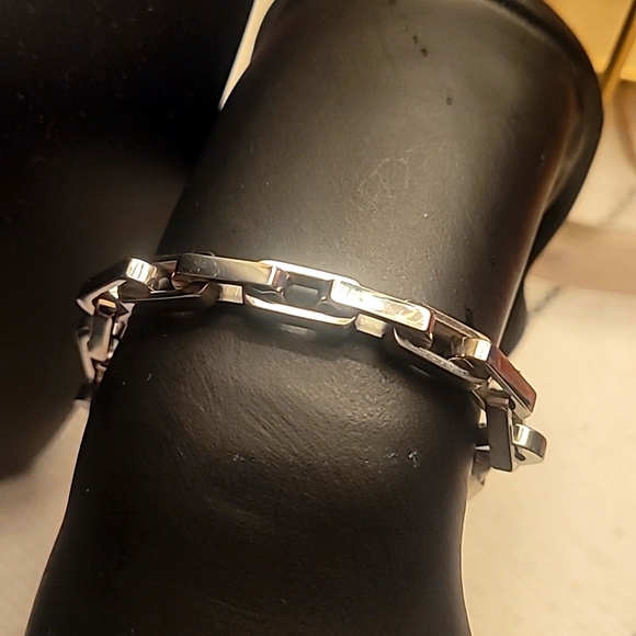 MENS SILVER LINK BRACELET - Picture 1 of 3